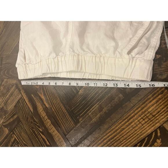 J Crew White Linen Blend Pants Women 10 Summer Spring Beach Cruise Vacation Trip - Picture 5 of 10